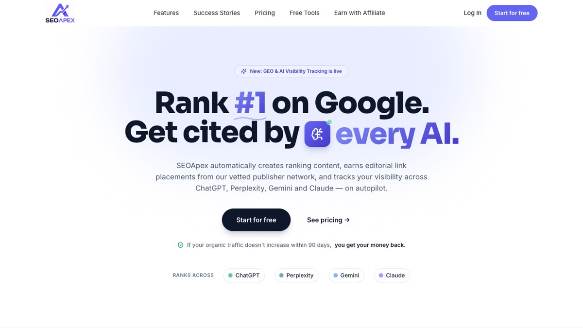 SEOApex homepage